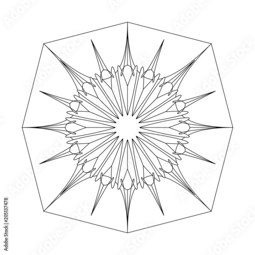 Einzigartiges Mandala zum selber ausfüllen und bearbeiten