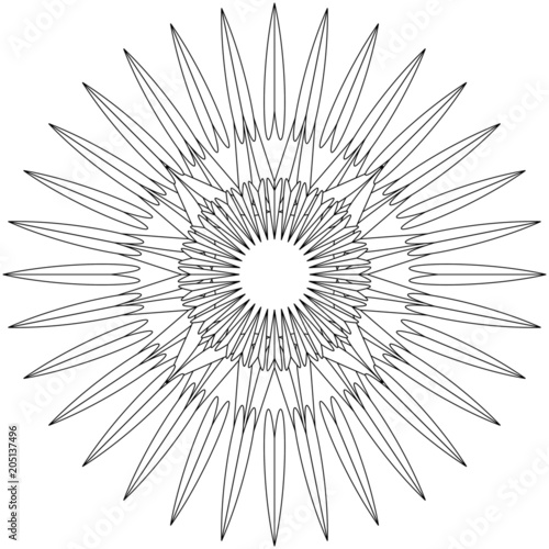 Einzigartiges Mandala zum selber ausfüllen und bearbeiten