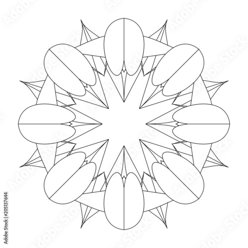 Einzigartiges Mandala zum selber ausfüllen und bearbeiten