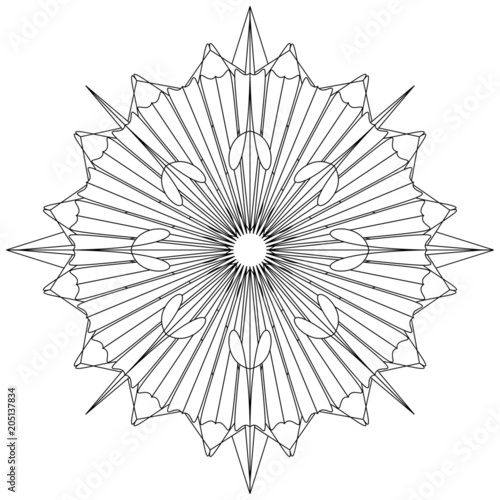 Einzigartiges Mandala zum selber ausfüllen und bearbeiten