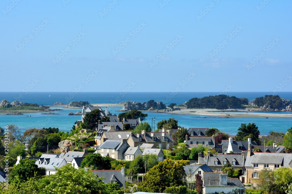 Paysage de Buguélès dans les côtes d'Armor en Bretagne
