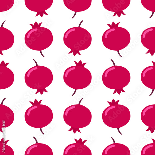 Seamless pomegranate pattern on white background