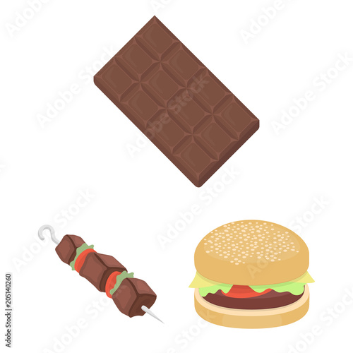 Fast food cartoon icons in set collection for design.Food from semi-finished products vector symbol stock web illustration.