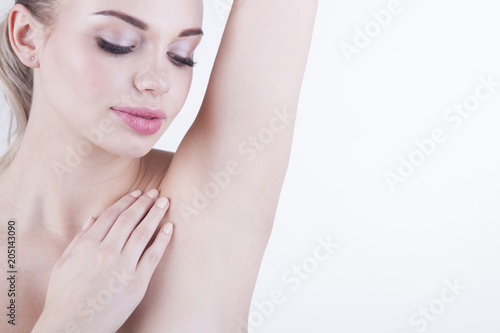 Close up of female armpit.