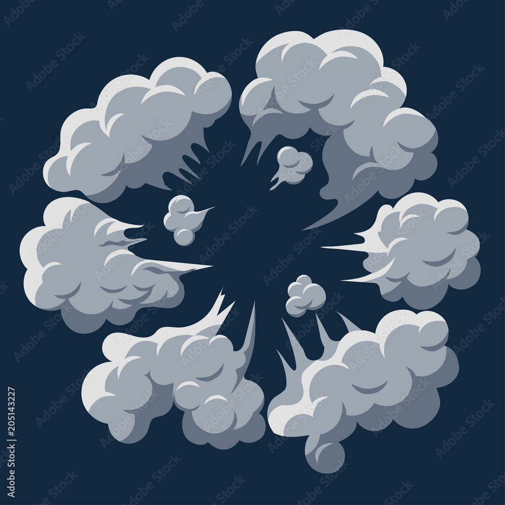 cartoon puff clouds