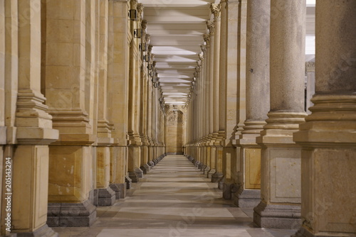 Mill Colonnade  Ml  nsk   kolon  da  in Carlsbad  Karlovy Vary   Czech Republic at night