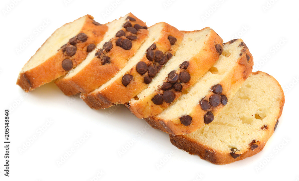 Top View of a Chocolate Chip Muffin Isolated on a White Background Top View of a Chocolate Chip Muffin Isolated on a White Background