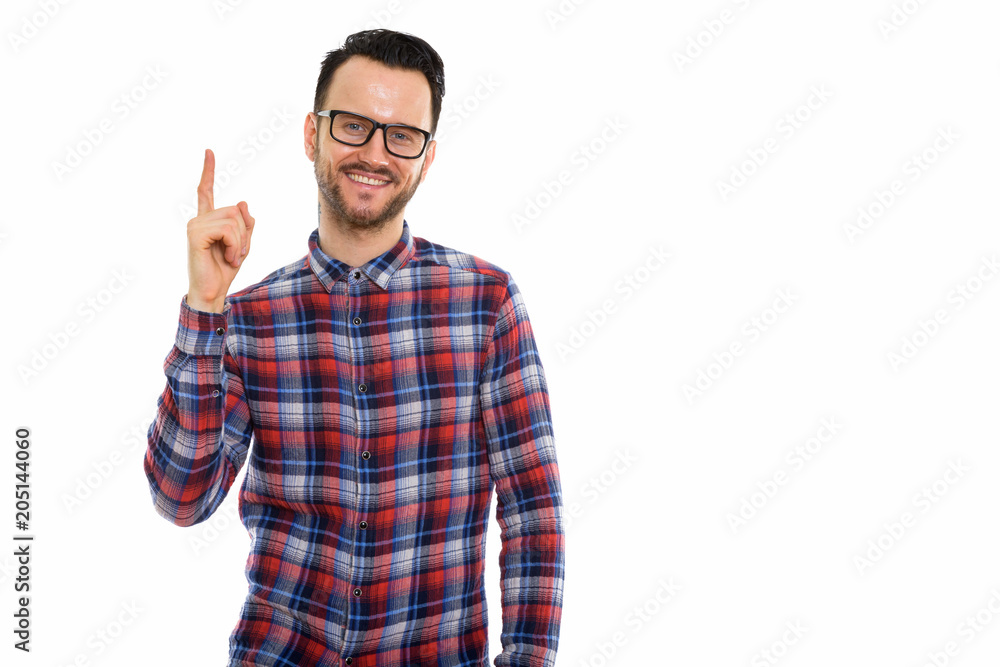Young handsome bearded man construction worker Young handsome bearded man construction worker