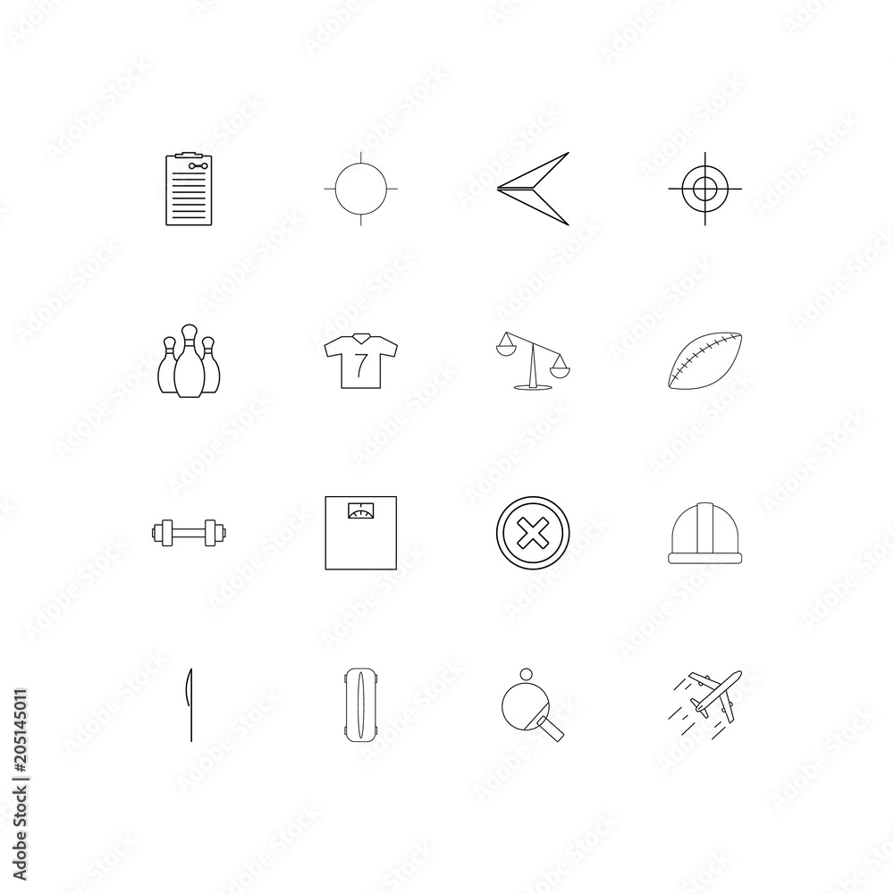Sport Fitness And Recreation linear thin icons set. Outlined simple vector icons Sport Fitness And Recreation linear thin icons set. Outlined simple vector icons