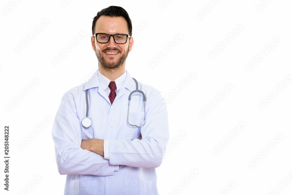 Young handsome bearded man doctor Young handsome bearded man doctor