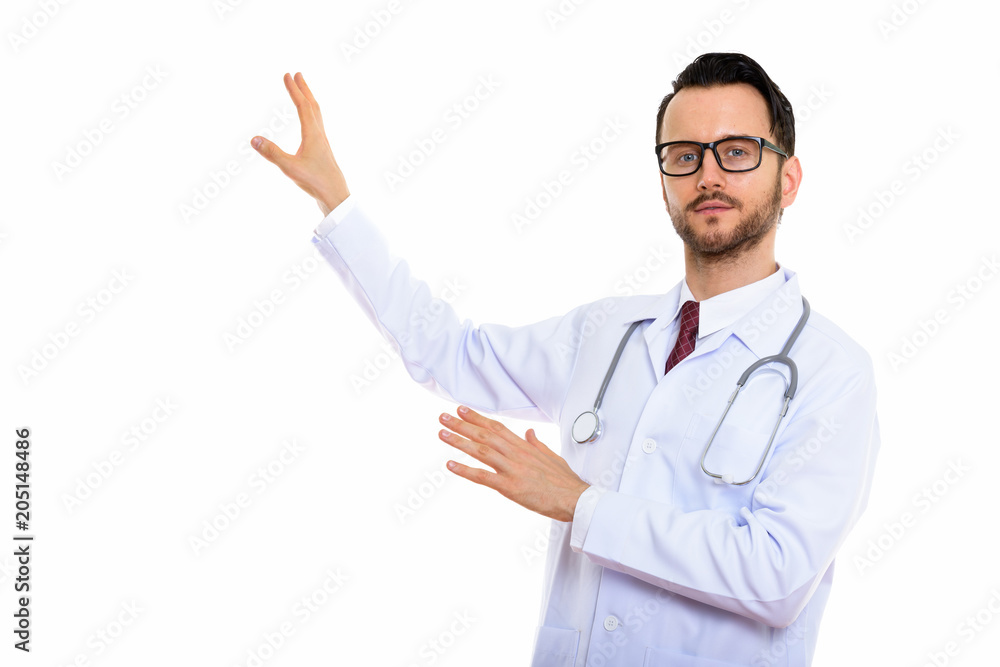 Young handsome bearded man doctor Young handsome bearded man doctor