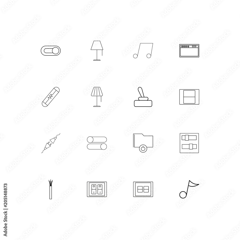 Electrical linear thin icons set. Outlined simple vector icons Electrical linear thin icons set. Outlined simple vector icons