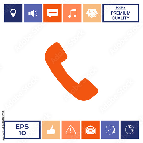 Telephone handset symbol, telephone receiver icon