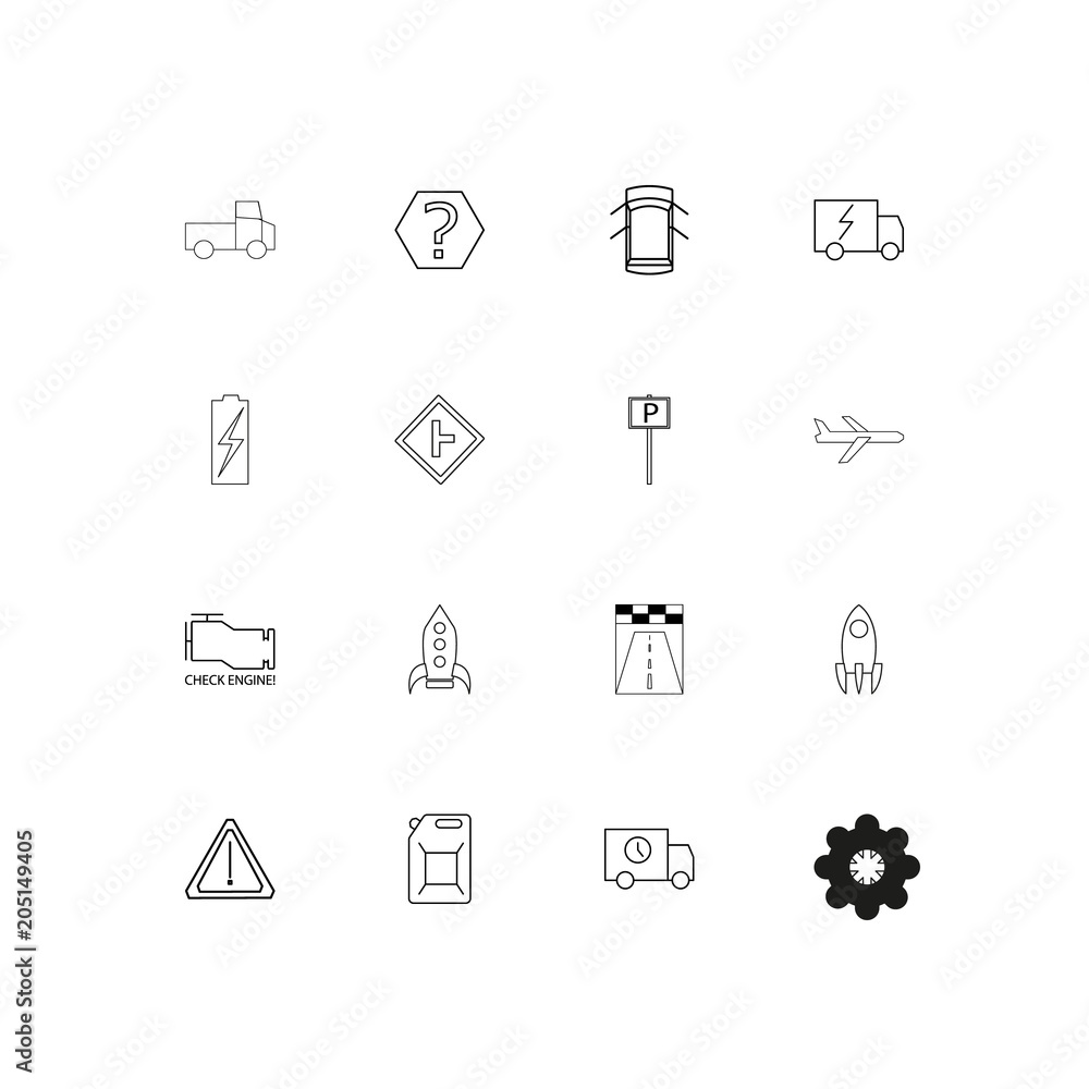 Cars And Transportation linear thin icons set. Outlined simple vector icons Cars And Transportation linear thin icons set. Outlined simple vector icons