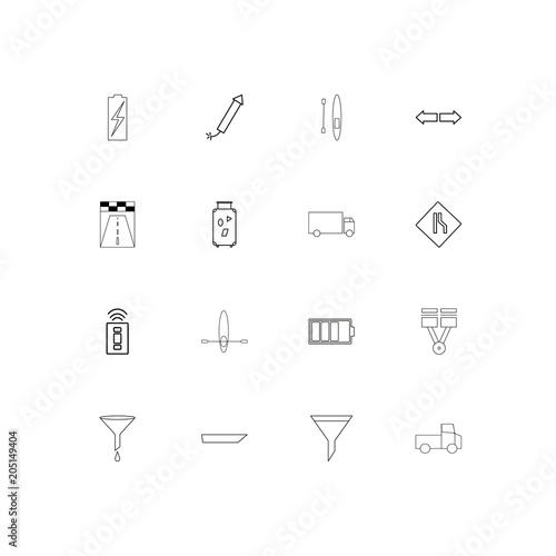 Cars And Transportation linear thin icons set. Outlined simple vector icons