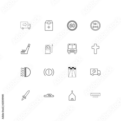 Cars And Transportation linear thin icons set. Outlined simple vector icons