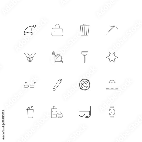 Beauty Dress And Clothes linear thin icons set. Outlined simple vector icons © Birgul