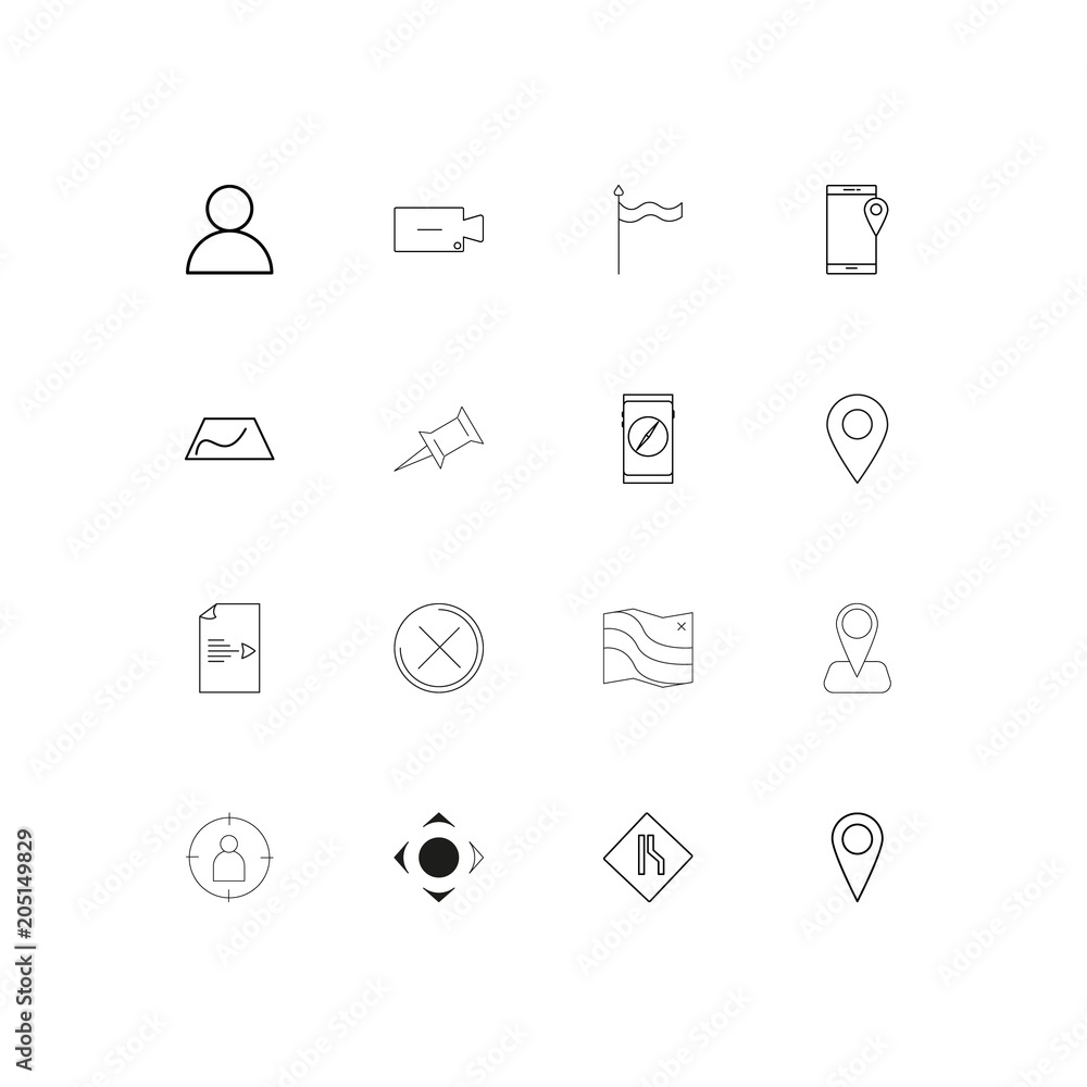 Maps And Navigation linear thin icons set. Outlined simple vector icons Maps And Navigation linear thin icons set. Outlined simple vector icons