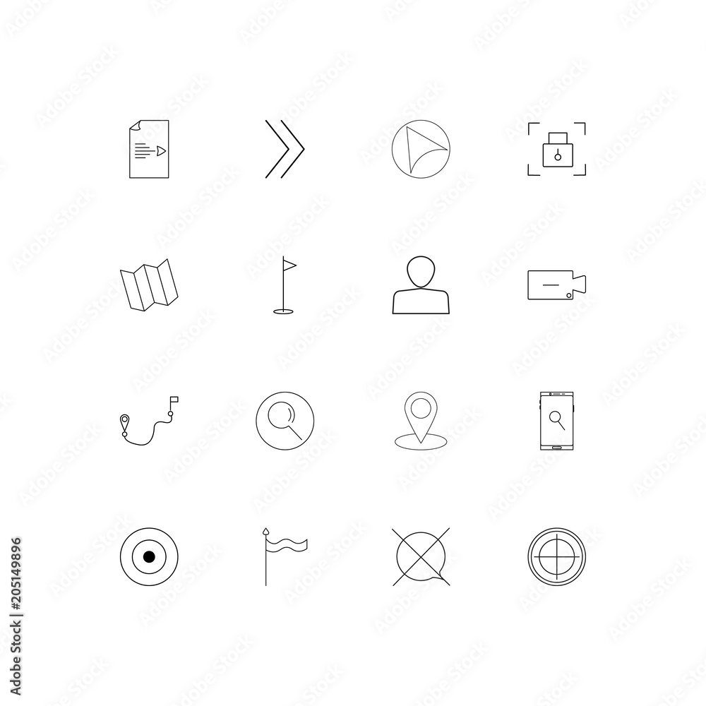 Maps And Navigation linear thin icons set. Outlined simple vector icons Maps And Navigation linear thin icons set. Outlined simple vector icons