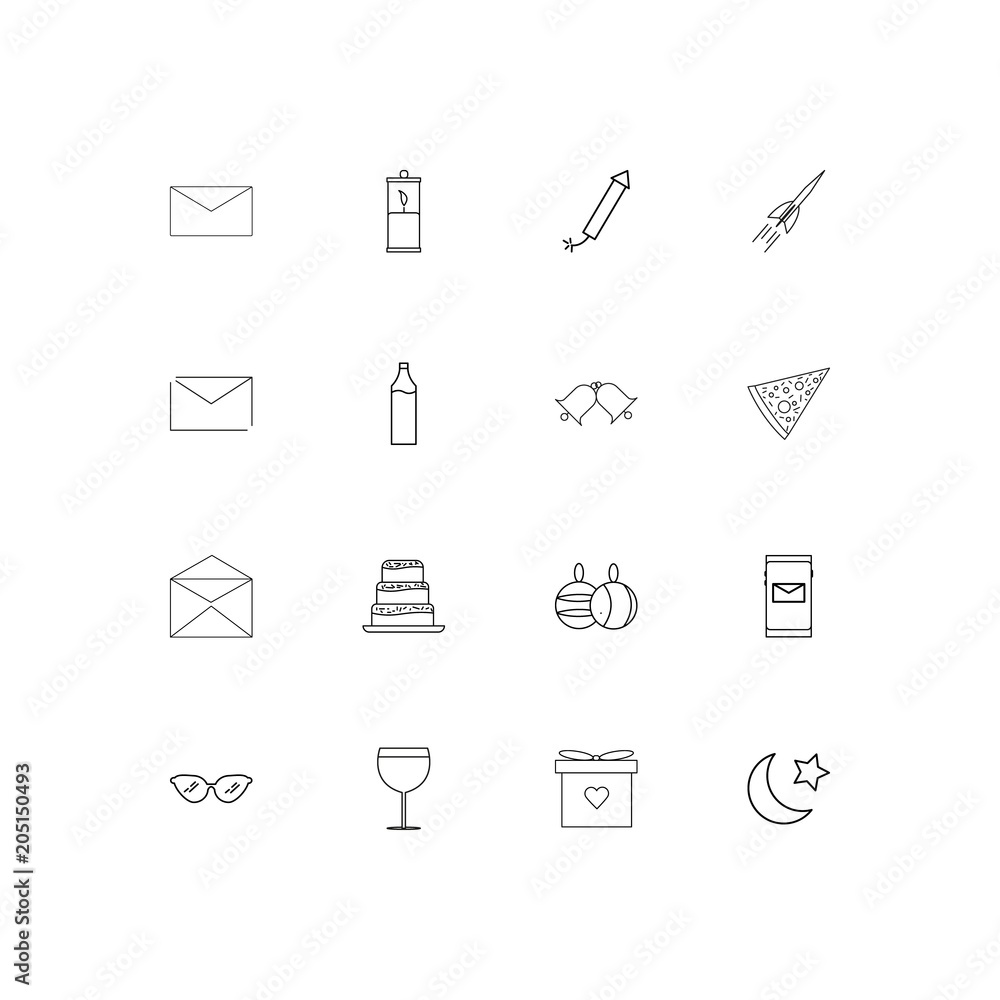 Holidays linear thin icons set. Outlined simple vector icons Holidays linear thin icons set. Outlined simple vector icons
