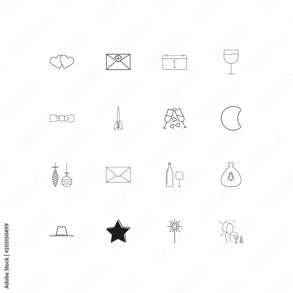 Holidays linear thin icons set. Outlined simple vector icons Holidays linear thin icons set. Outlined simple vector icons