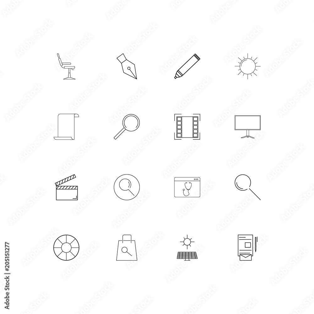 Creative Process And Design linear thin icons set. Outlined simple vector icons Creative Process And Design linear thin icons set. Outlined simple vector icons