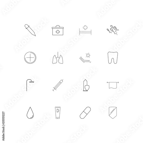 Healthcare And Medical linear thin icons set. Outlined simple vector icons