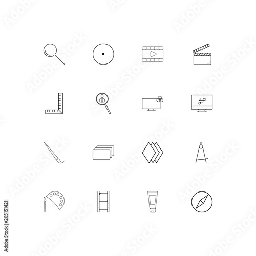 Creative Process And Design linear thin icons set. Outlined simple vector icons