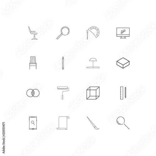 Creative Process And Design linear thin icons set. Outlined simple vector icons