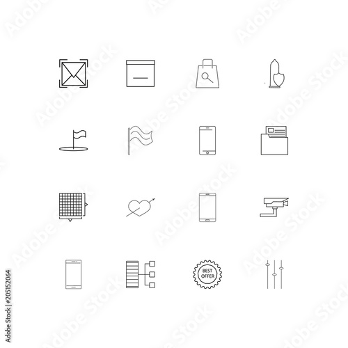 Internet Technologies linear thin icons set. Outlined simple vector icons © Birgul