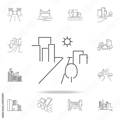 City scape line icon. Element for mobile concept and web apps. Thin line vector icon for website design and development, app development. Premium icon