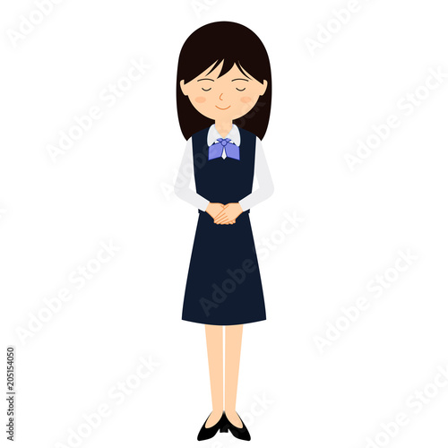 挨拶をするビジネス制服を着た若い女性のお辞儀イラスト Stock Illustration Adobe Stock 挨拶をするビジネス制服を着た若い女性のお辞儀イラスト Stock Illustration Adobe Stock