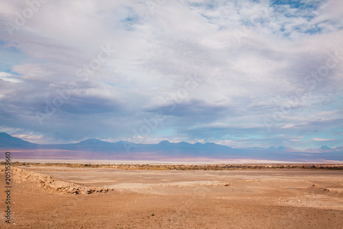 Moon Valley in San Pedro Atacama Desert Chile, geological formation