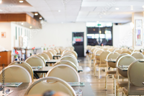 Dining table in restaurant interior