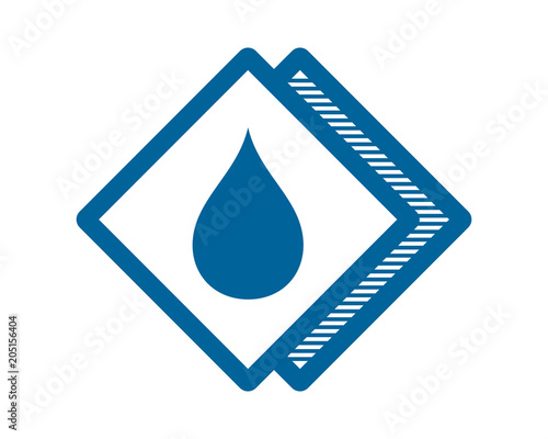 blue droplets water watery drop rhombus image vector icon