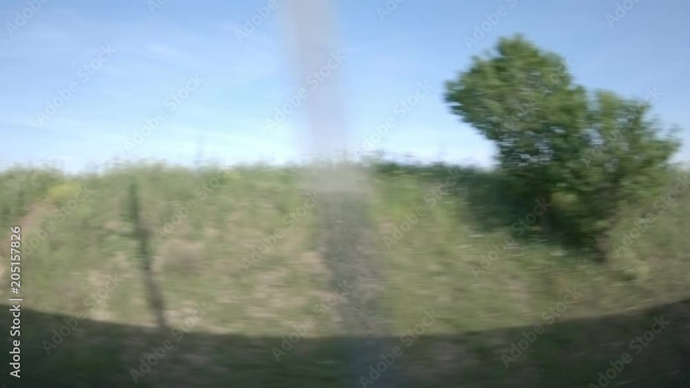 Window View from Train, 4k video 3840X2160, No edit, No Color Correction