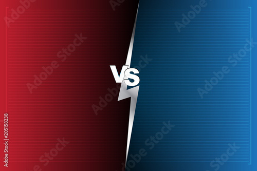 Abstract Background versus screen Red and blue VS letters