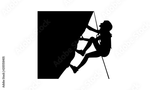 picture of the silhouette of women climbing the cliff
