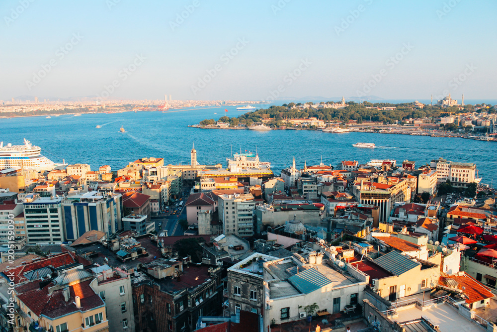 Istanbul city view from Galata tower in Turkey