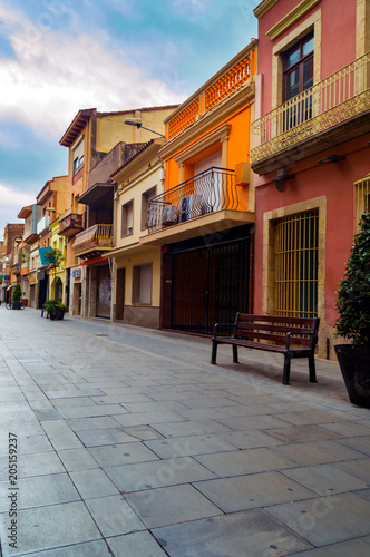 Fototapeta Naklejka Na Ścianę i Meble -  Old cozy street in Spain. Architecture and landmark of Spain