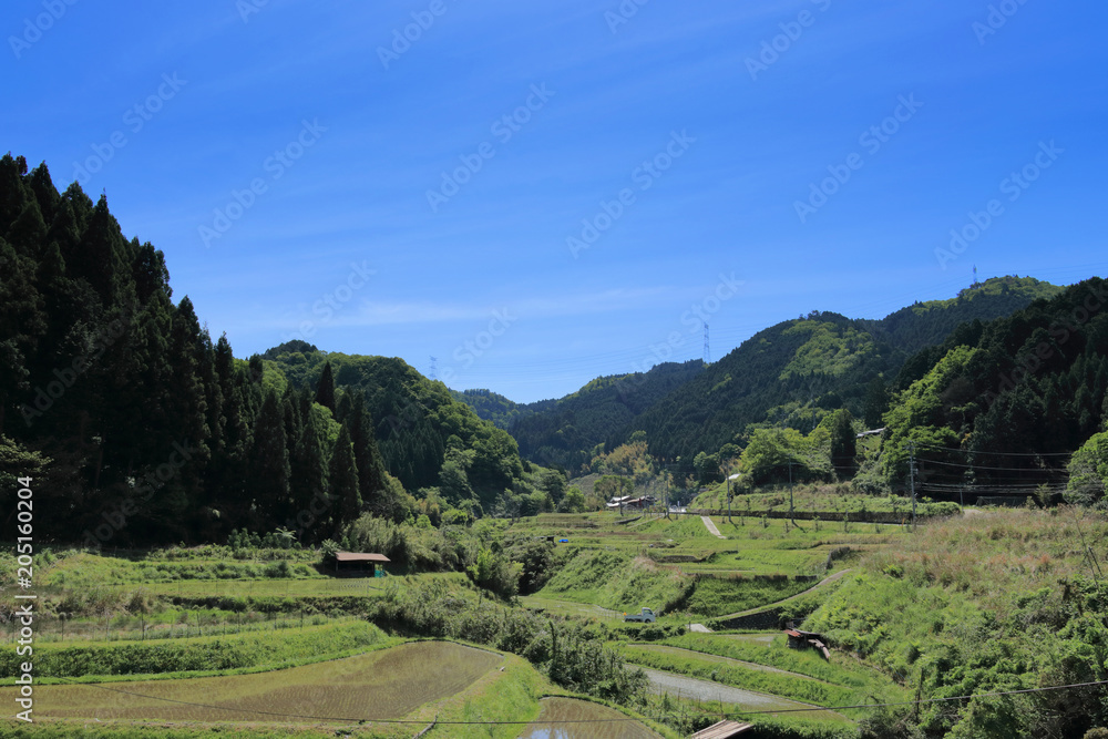 Typical lural landscape in Japan called Satoyama