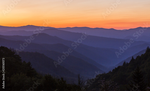 Obraz na płótnie Sunrise in the Great Smoky Mountains National Park (North carolina) w salonie