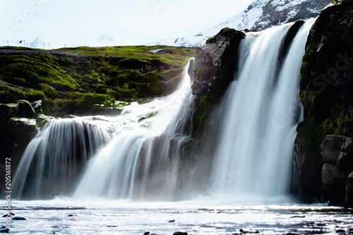 Kirkjufellfoss Waterfall found in iceland near the kirkjufell mountain