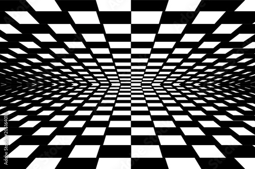 Geometric background with checkered texture - Abstract illusion Fototapet
