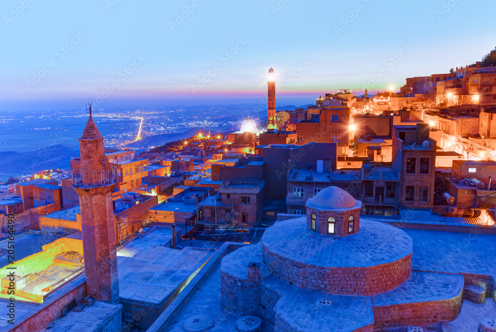 Obraz premium Stare miasto Mardin o zmierzchu - Turcja