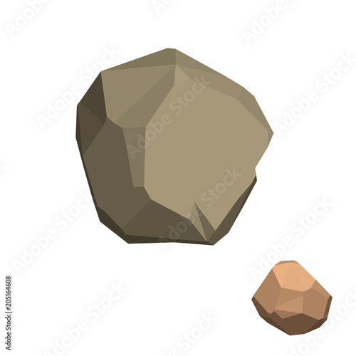 Polygonal stone.  Isolated ...