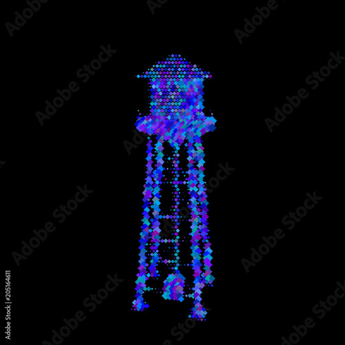 Water tower. Isolated on bl...