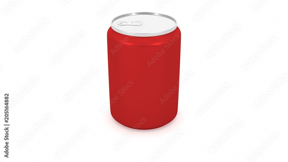 Aluminum can isolated on white background. 3D rendering
