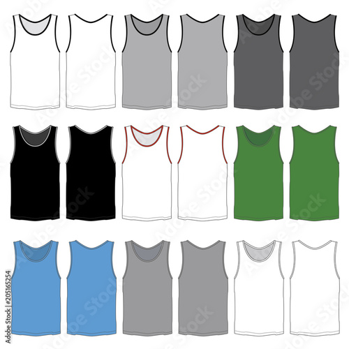 Vector template for Men's tank tops