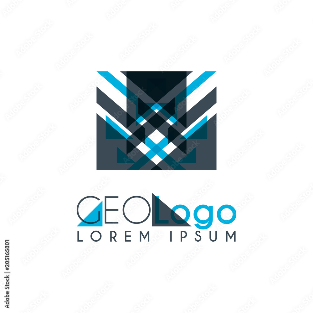 geometric logo with light blue and gray stacked for design 3.1